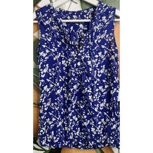The North Face Womens XS Sleeveless Floral Blue Top